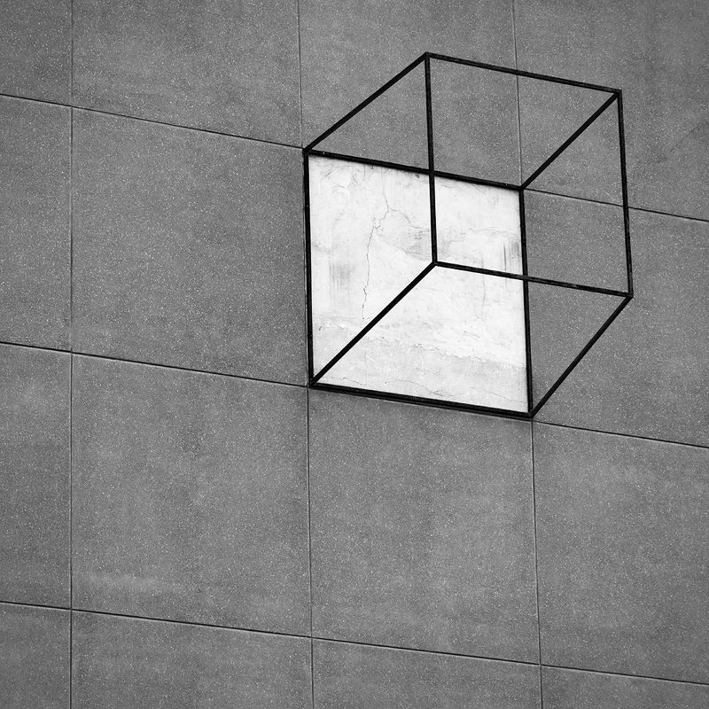 фасад, плитка, геометрия, стена, куб, квадрат, грань, линия, красноярск, сибирь, искусство, музей, киц Кубphoto preview