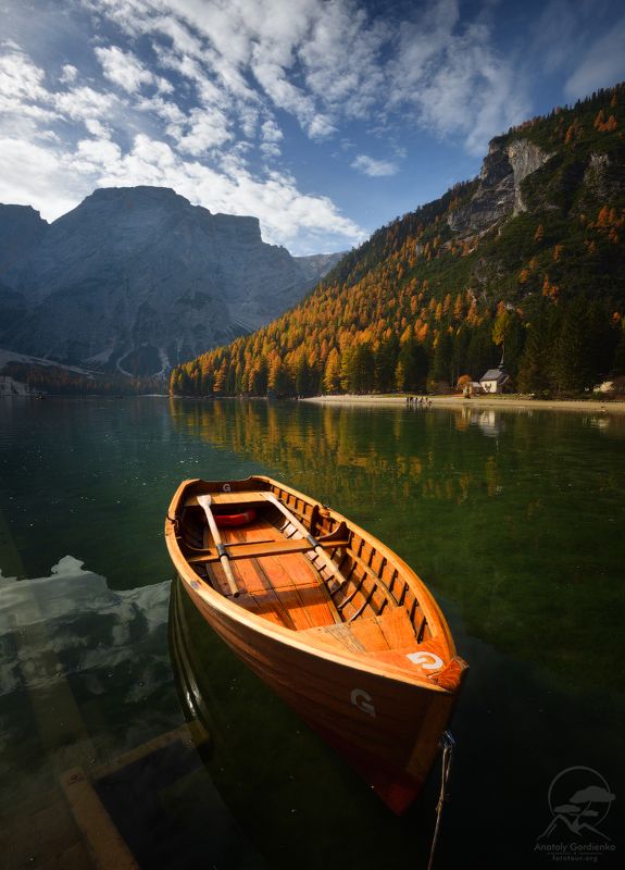 пейзаж, природа, горы, италия, доломиты Braies Lakephoto preview