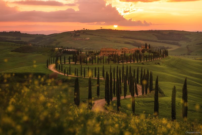 тоскана, италия, tuscany, italy Закат в Тосканеphoto preview