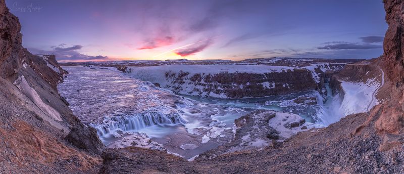 morning gullfoss. iceland. One morning around Gullfoss. Iceland.photo preview