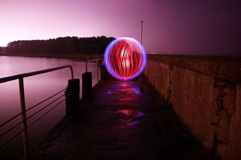 ball of light, long exposure, Lithuania, night *photo preview