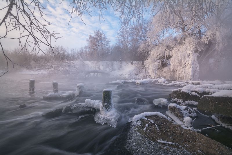 зима, мороз, иней, утро, рассвет, пейзаж, рязань Утро у Листвянкиphoto preview