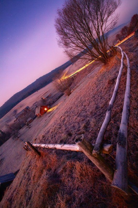 карпаты, осень, дорога, ночь ...Карпатский рассвет... фото превью