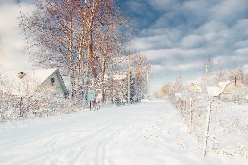россия, ленинградская область, январь, снег, зима, дервня, дом, улица, мороз, небо, dyadyavasya Рождественская прогулка по деревнеphoto preview