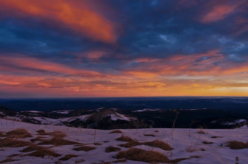 горы, кавказ, рассвет, тхач, зима январь 2012год НАС ВСТРЕЧАЛ РАССВЕТ!photo preview