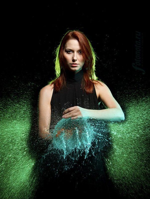 девушка, шарик, медуза, рыбка, зеленый, голубой, золотая, фотонота ***photo preview