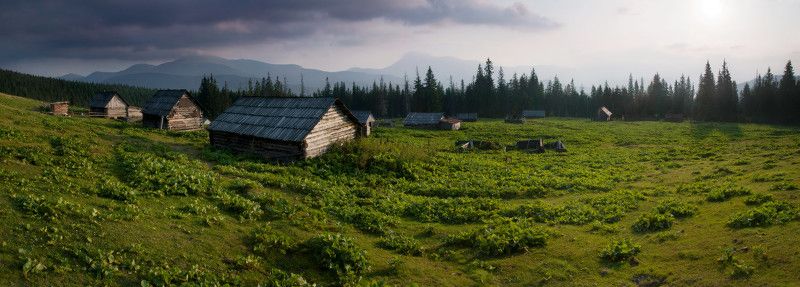 карпаты, природа, пейзаж, вечер, кукул, панорама тихий вечерphoto preview