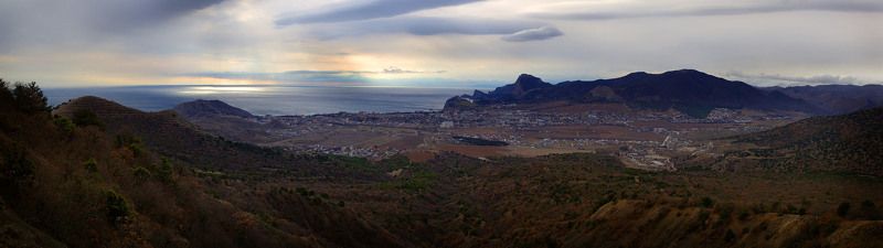 крым, зима, , море, горы Новый год над Судакомphoto preview