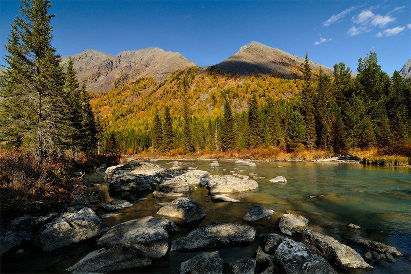 россия,  горный алтай, усть-коксинский район, катунский хребет, река мульта Мультаphoto preview