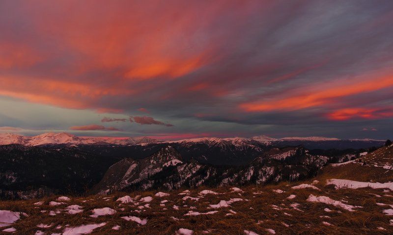 горы, кавказ, рассвет, тхач, зима январь ПОРА ВСТАВАТЬ- РАССВЕТ ПРИШЕЛphoto preview