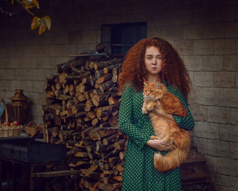 Девочка Соня и кошка Дусяphoto preview