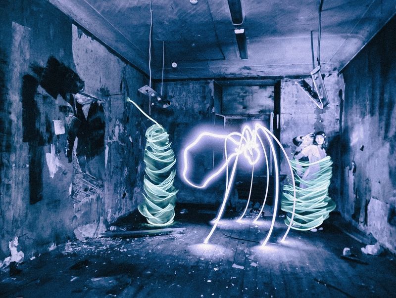 lightpainting, lightart, longexposure, nightphotography, light, night, portrait Girlfriends. Together to the end.photo preview