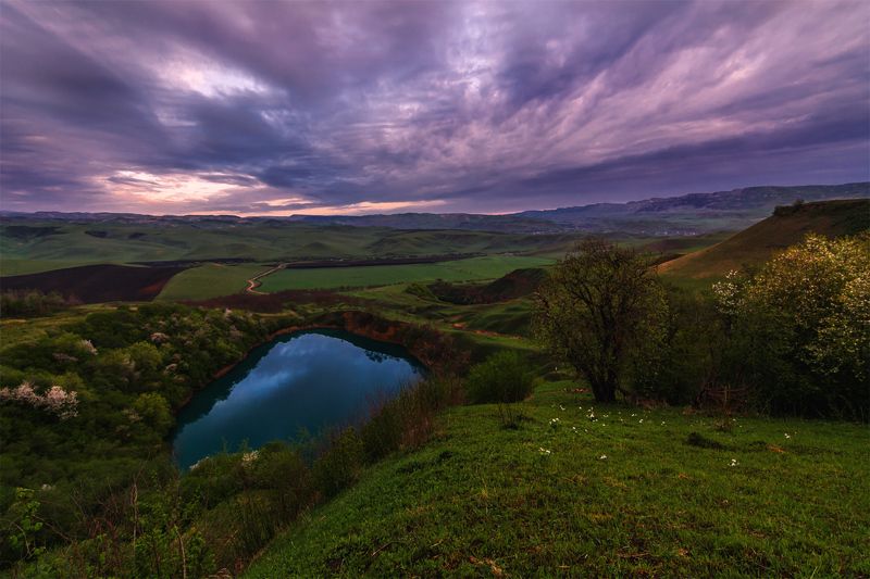 природа, пейзаж, горы, кавказ, природа россии, дикая природа, закат, свет, облака, вечер, весна, *photo preview