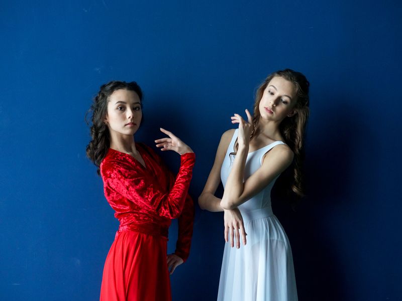 балет, балерина, студия, цвет, синий, платье, шифон, артист, танец, красный Цвет и балетphoto preview