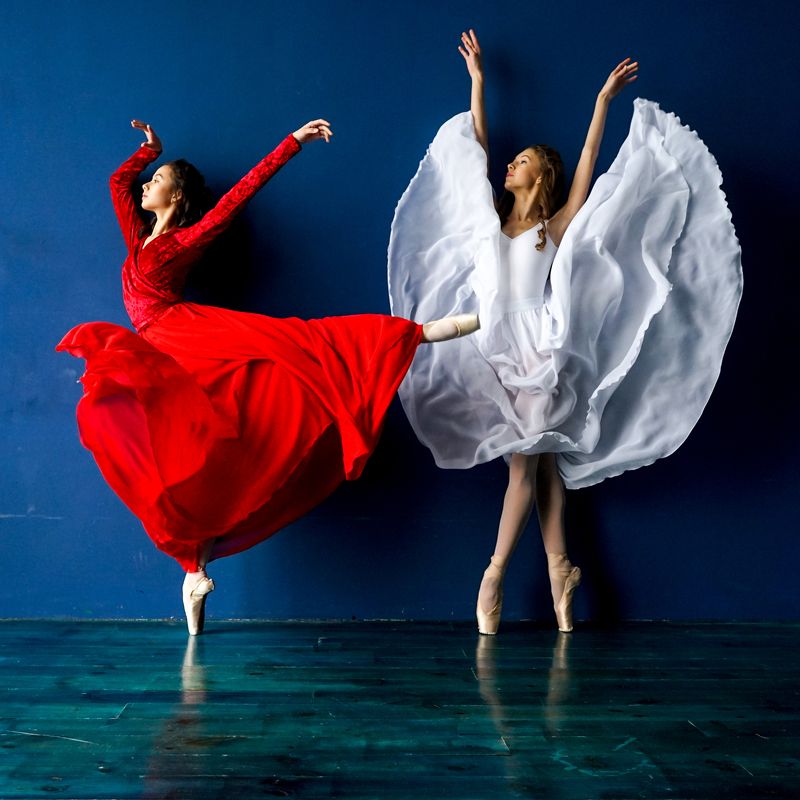 балет, балерина, студия, цвет, синий, платье, шифон, артист, танец, красный Цвет и балетphoto preview