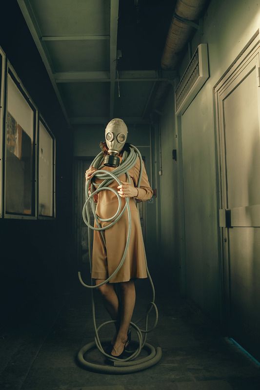 gas mask, противогаз, fashion, арт, art, газовая камера, фотограф Маргарита Гусева photo preview