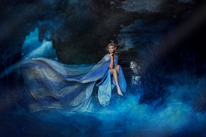 эльф сказка художественноефото фотошоп абстракция синееплатье свет тордуа Сказочный мир Эльфовphoto preview