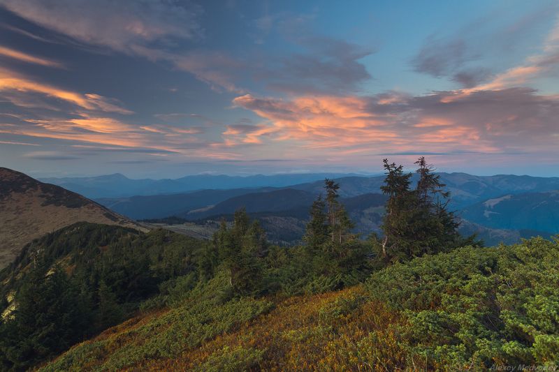 горы, карпати, карпаты, мармароси, мармаросы, попіван, мармы, maramures, carpathians, mountains, ukraine Сумерки на Мармаросахphoto preview