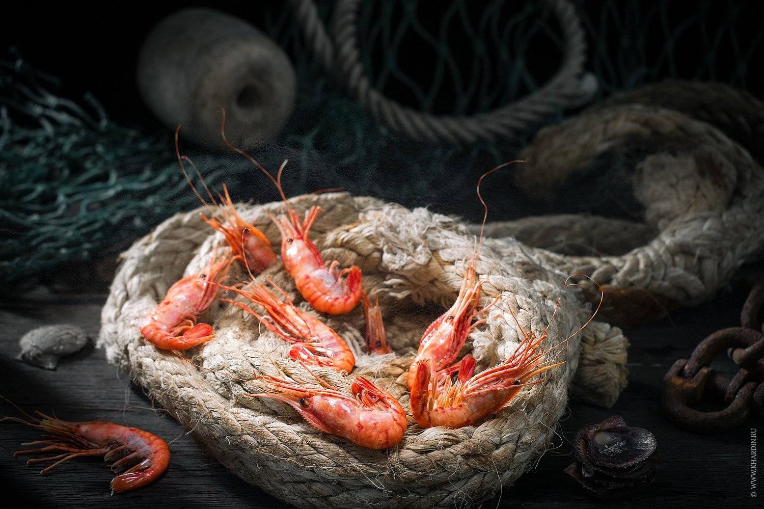 SHRIMPS. Автор: Alexander Khardin shrimps, seafood, noir, rustic, Alexander Khardin
