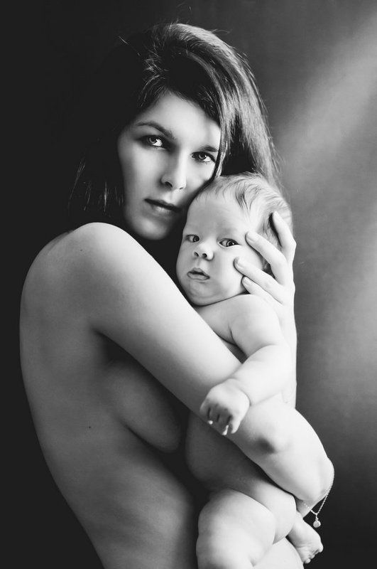 мать,ребенок,младенец, грудничок,чб,студия photo preview