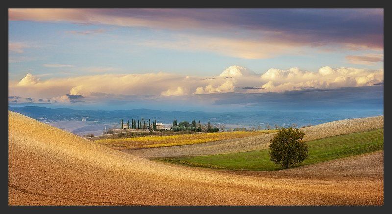 пейзаж, тоскана И один в поле воинphoto preview