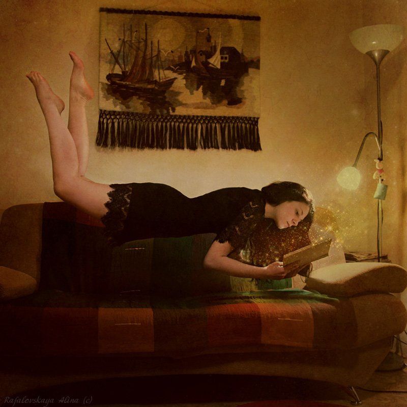 автопортрет, левитация, магия, волшебство Зачитавшись книжку..photo preview