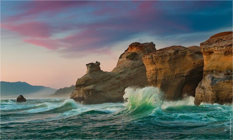 oregon, cape kiwanda Орегонский прибойphoto preview