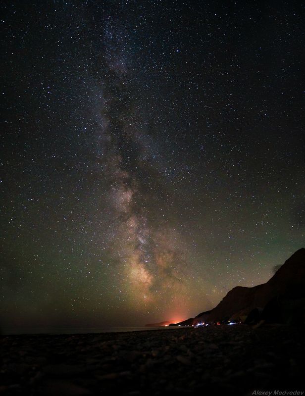 Лисья бухта, Крым, ночь,  Милкивей над Меганомомphoto preview