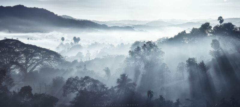 myanmar, burma, balloon, landscape, scenic, Только утренний свет и туман.photo preview