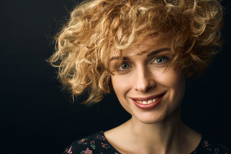 портрет, студия, Portrait, curly Ксенияphoto preview