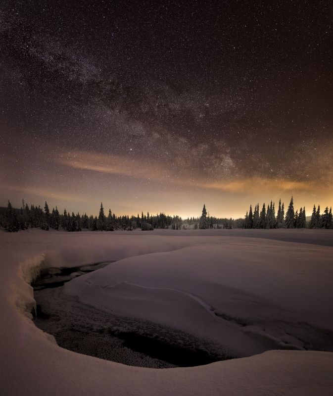 stars, snow, galaxy, milky way, czech, czech republic, The ice melts..photo preview