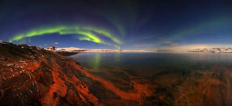 тундра, север, побережье, полярное сияние, гранит, берег Песнь льда и пламениphoto preview