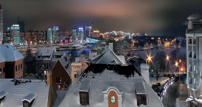 беларусь, город, минск, вечер, фотосфера-минск Старый и новый городphoto preview