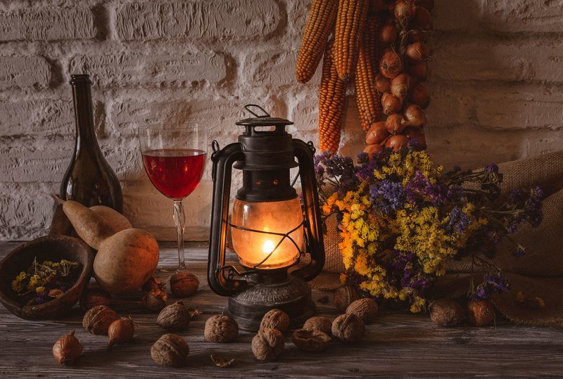 рустик, лампа, вино, декор   *** фото превью