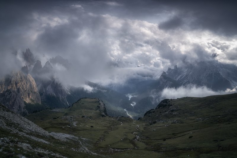 alps, beauty, blue, bourn, brook, chalk stone, cliffs, clouds, cumulus, dolomites, fog, foggy, forest, grass, green, hiking, hill, italy, klimbing, lake, landscape, ludwig riml natural lightphotography, mountain meadow, mountain top, mountaineers, mountai Before the Stormphoto preview