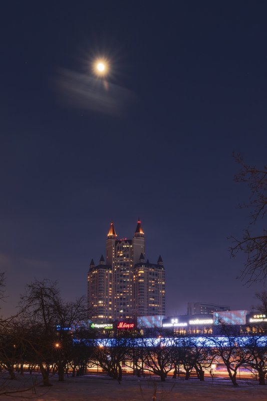 пейзаж, луна, март, вечер, архитуктура Вечерphoto preview