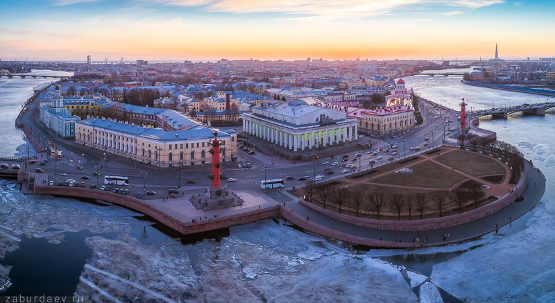 россия, петербург, санкт-петербург, город, архитектура, европа, весна, вечер, закат, дрон, квадрокоптер Стрелка Васильевского островаphoto preview