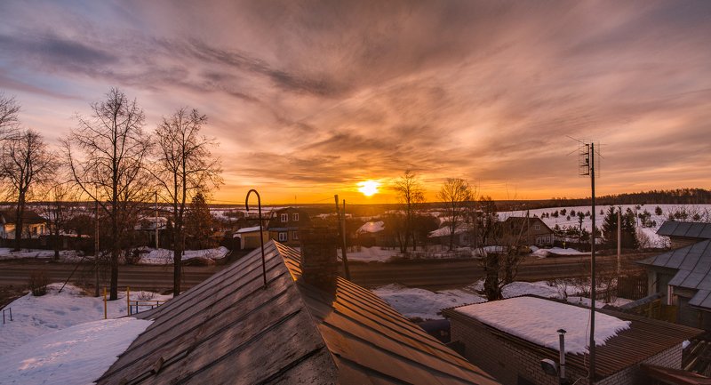 дом, крыша, ивановская область, рассвет На крыше дома своегоphoto preview