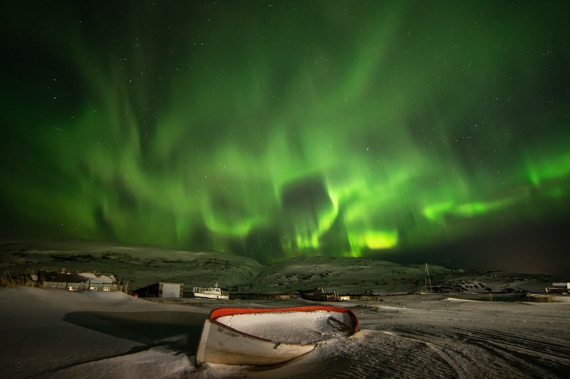 северное сияние, ночь, териберка, aurora borealis Цветомузыка по-териберски.photo preview
