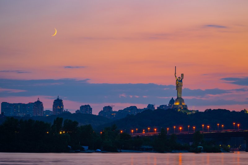 Dawn Dusk Nature Sky Sunset Red Sky Мост Патонаphoto preview