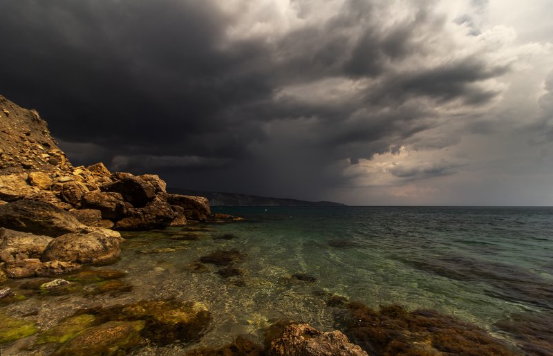 крым, пейзаж, море, черное, гроза, туча, непогода Надвигается.... фото превью