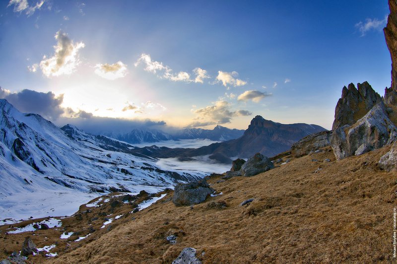 горы, кавказ, закат Закат в горах Балкарииphoto preview