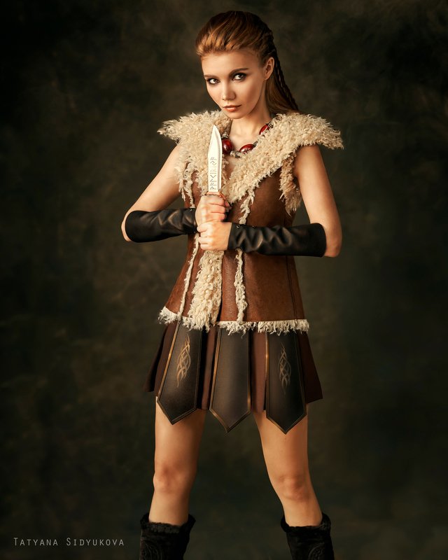 девушка, красивая, рыжая, валькирия, красивый портрет, портрет, tanyasid, Валькирияphoto preview