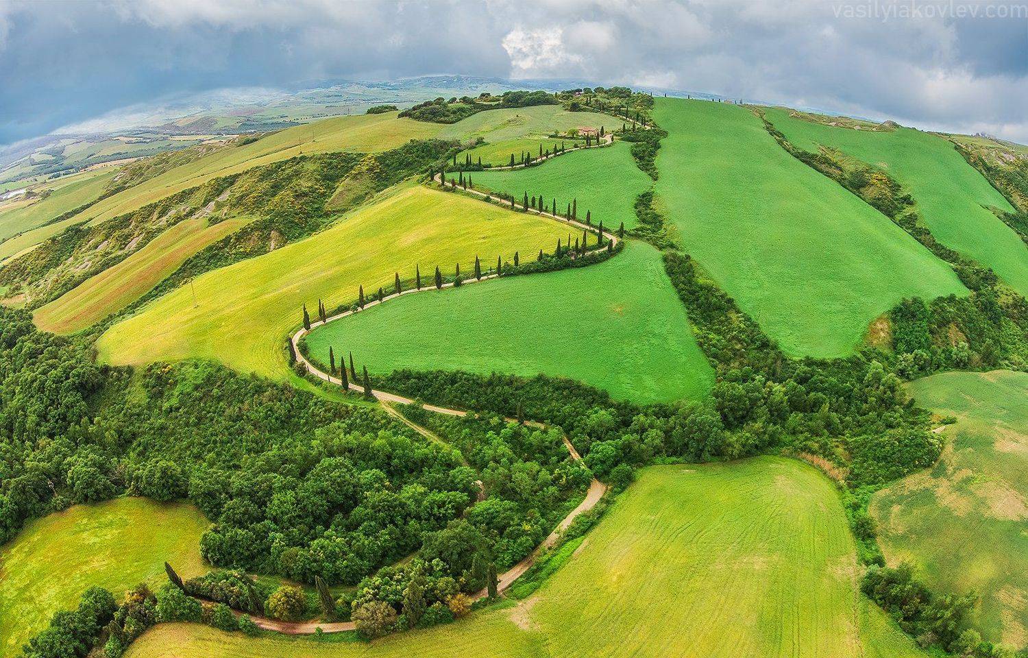 тоскана, италия, квадрокоптер, дрон, Василий Яковлев
