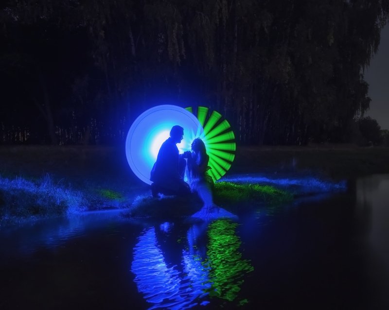 lightpainting, lightart, longexposure, nightphotography, light, night, portrait I met a real mermaid!photo preview