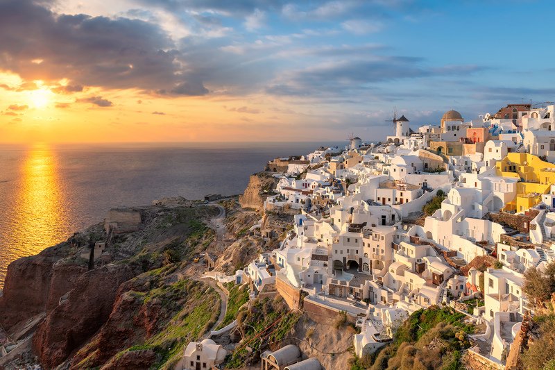 Santorini, island, Greece Sunset at Santorini islandphoto preview