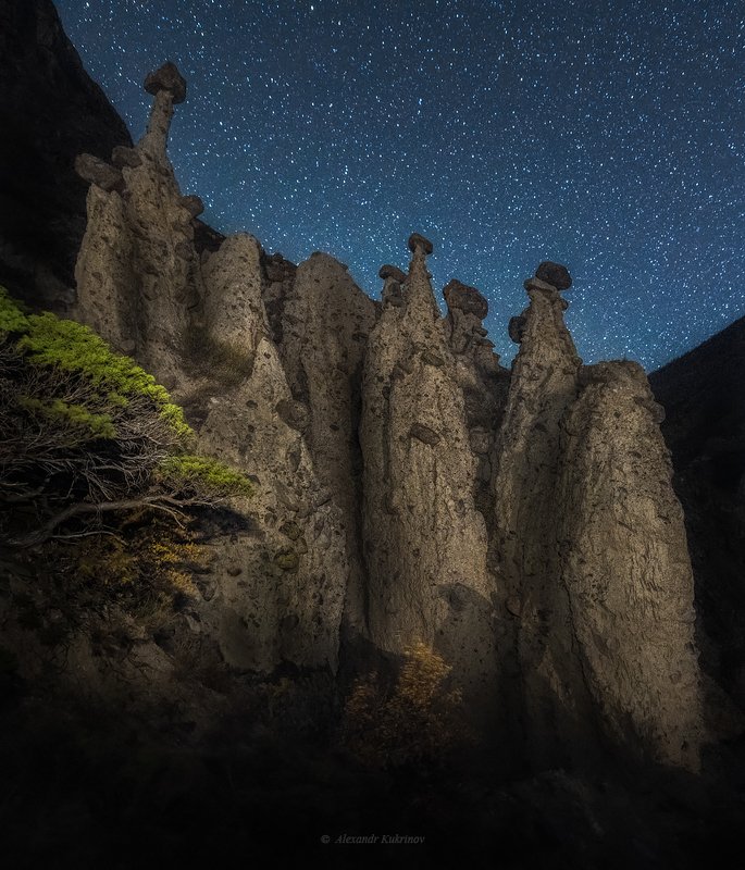 пейзаж, ночь, алтай, ак-курум Ночные стражи Ак-Курума... фото превью