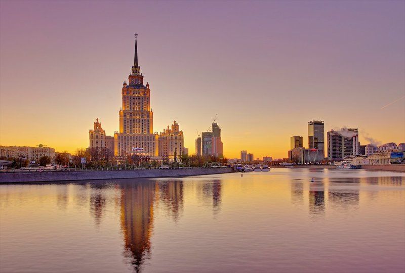 radisson, гостиница украина, москва, архитектура, закат любимая Radissonphoto preview