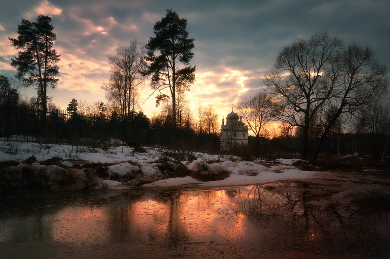 лес, природа, пейзаж, весна, река, вода, ручей, подмосковье Весенние разливыphoto preview