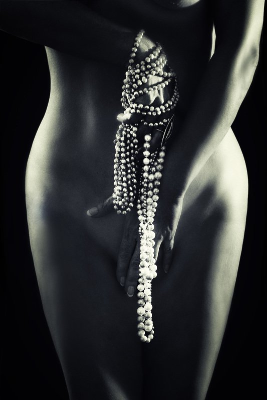 тело, женщина, жемчуг, обнаженная натура, красота Jewelryphoto preview